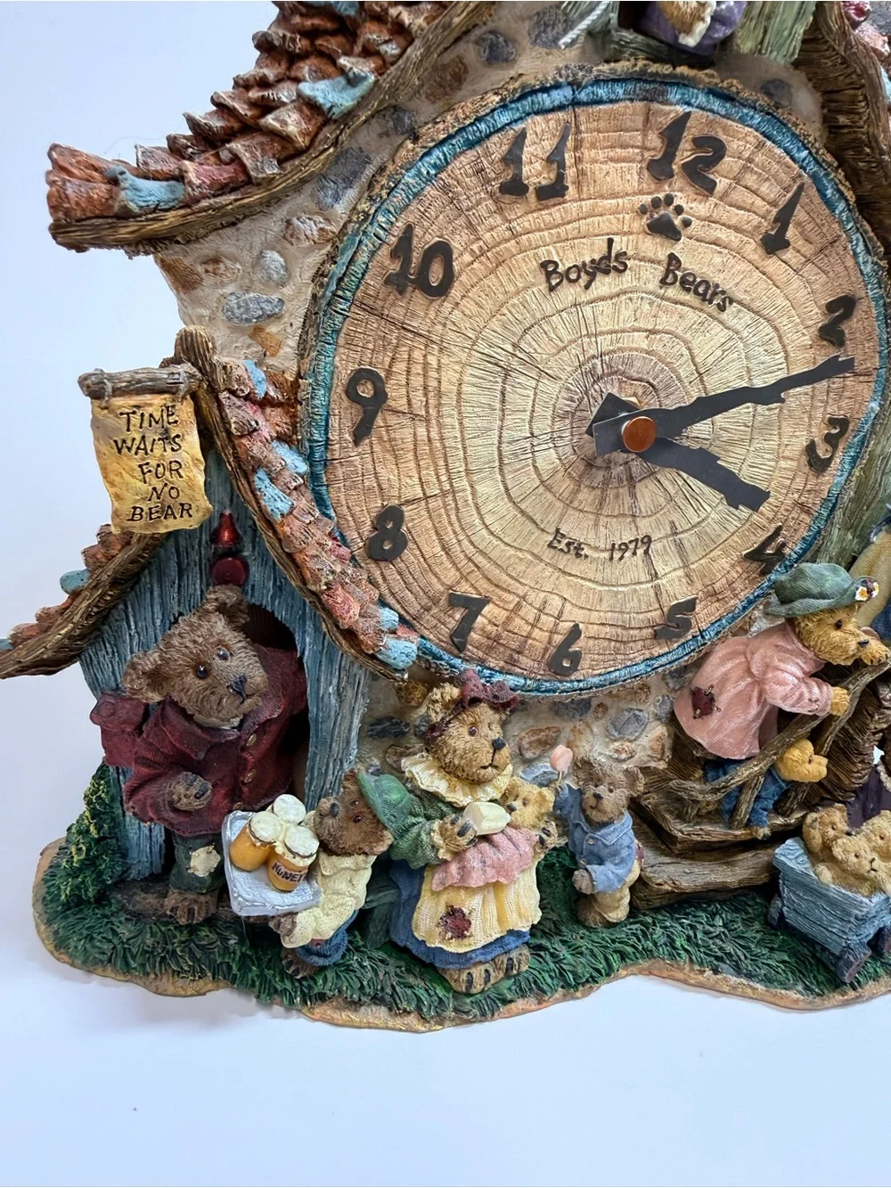 Boyds Bears Collector clock **READ** Time Waits for No Bear Danbury mint